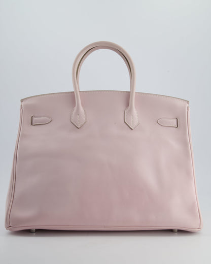 Hermès Birkin Bag 35cm in Rose Dragee Swift Leather with Palladium Hardware