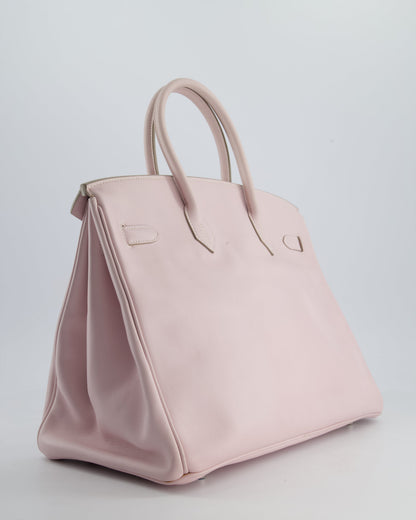 Hermès Birkin Bag 35cm in Rose Dragee Swift Leather with Palladium Hardware