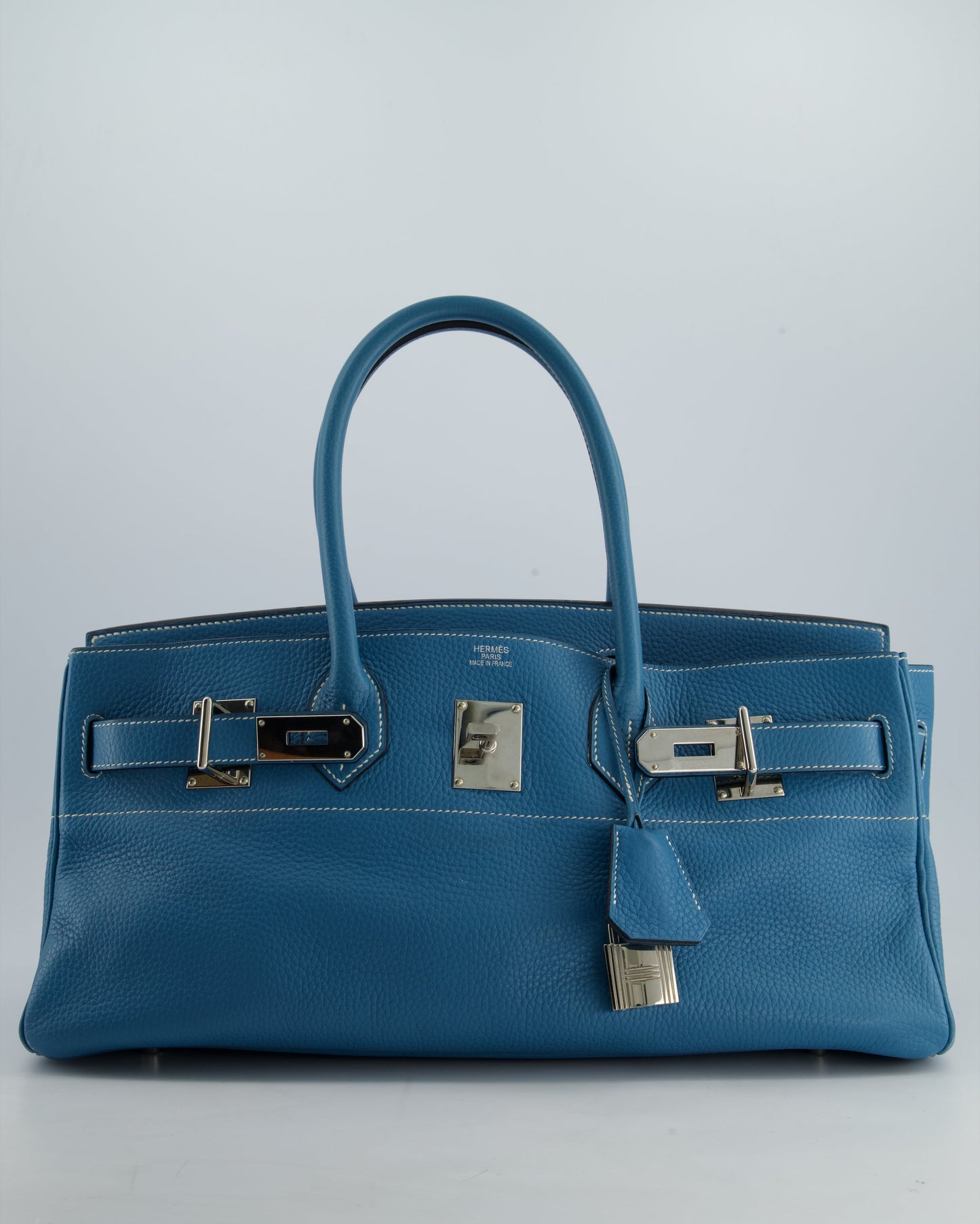*COLLECTORS* Hermès Birkin JPG Bag in Bleu Jean Clemence Leather with Palladium Hardware