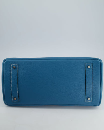 *COLLECTORS* Hermès Birkin JPG Bag in Bleu Jean Clemence Leather with Palladium Hardware