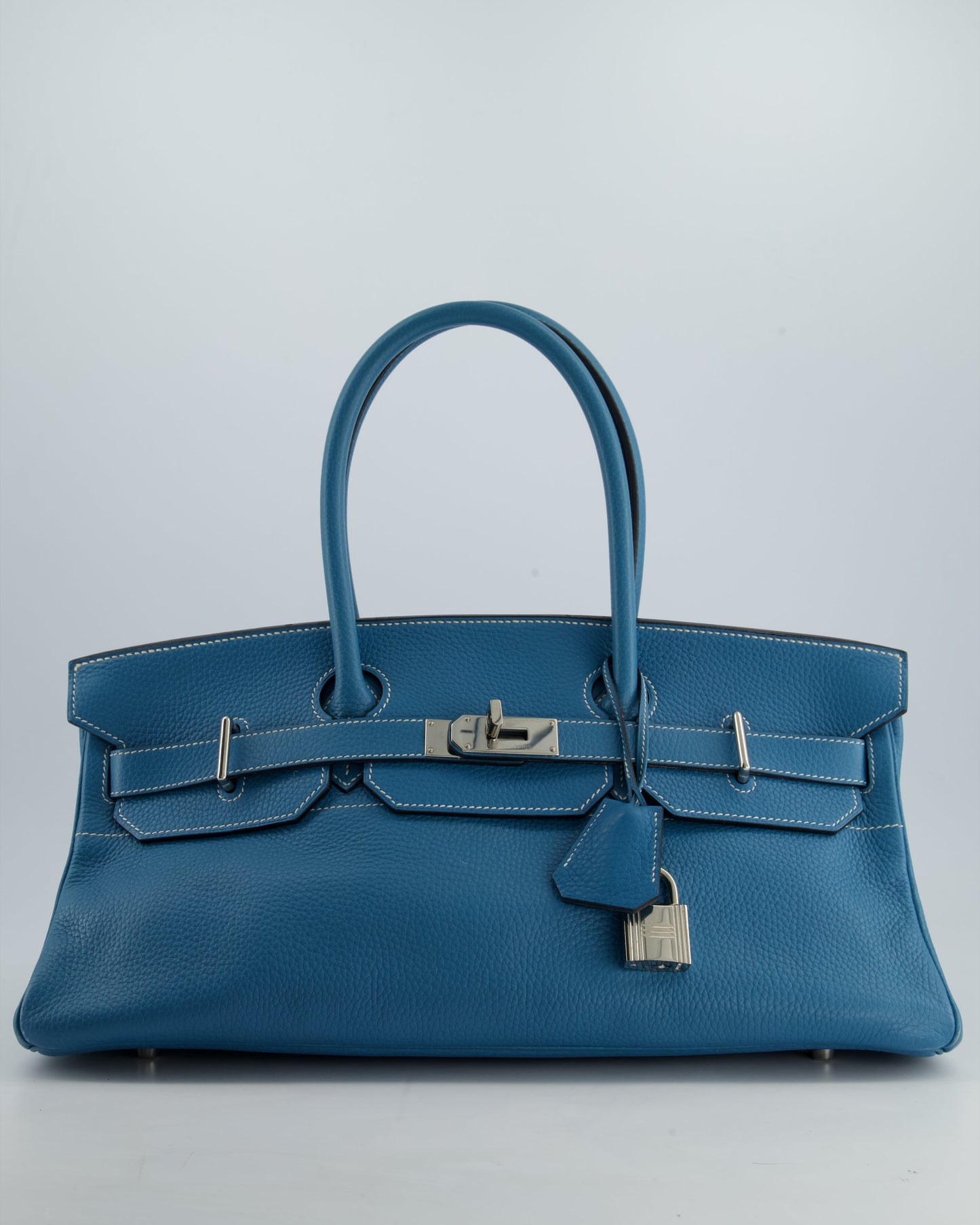 *COLLECTORS* Hermès Birkin JPG Bag in Bleu Jean Clemence Leather with Palladium Hardware