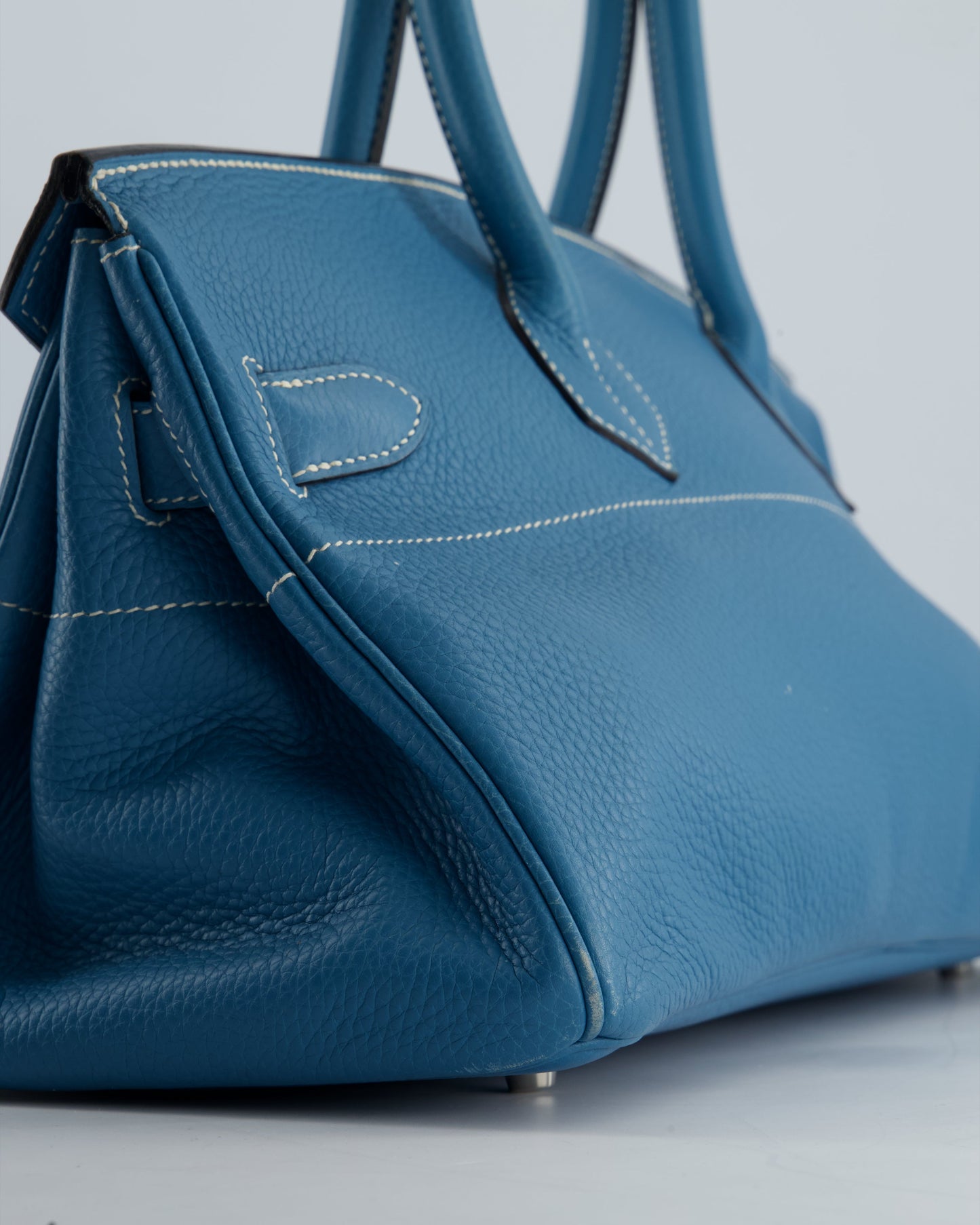 *COLLECTORS* Hermès Birkin JPG Bag in Bleu Jean Clemence Leather with Palladium Hardware