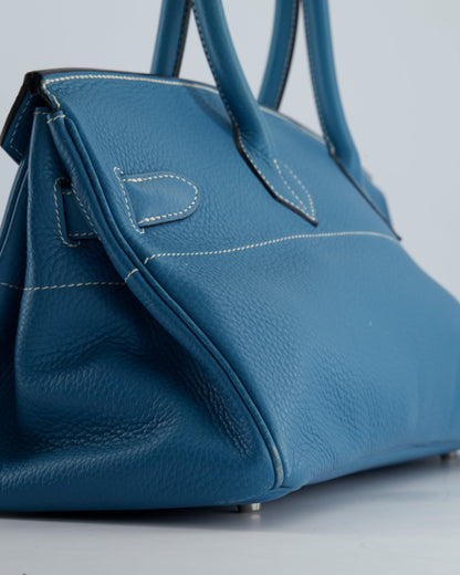 *COLLECTORS* Hermès Birkin JPG Bag in Bleu Jean Clemence Leather with Palladium Hardware