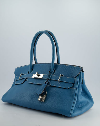 *COLLECTORS* Hermès Birkin JPG Bag in Bleu Jean Clemence Leather with Palladium Hardware