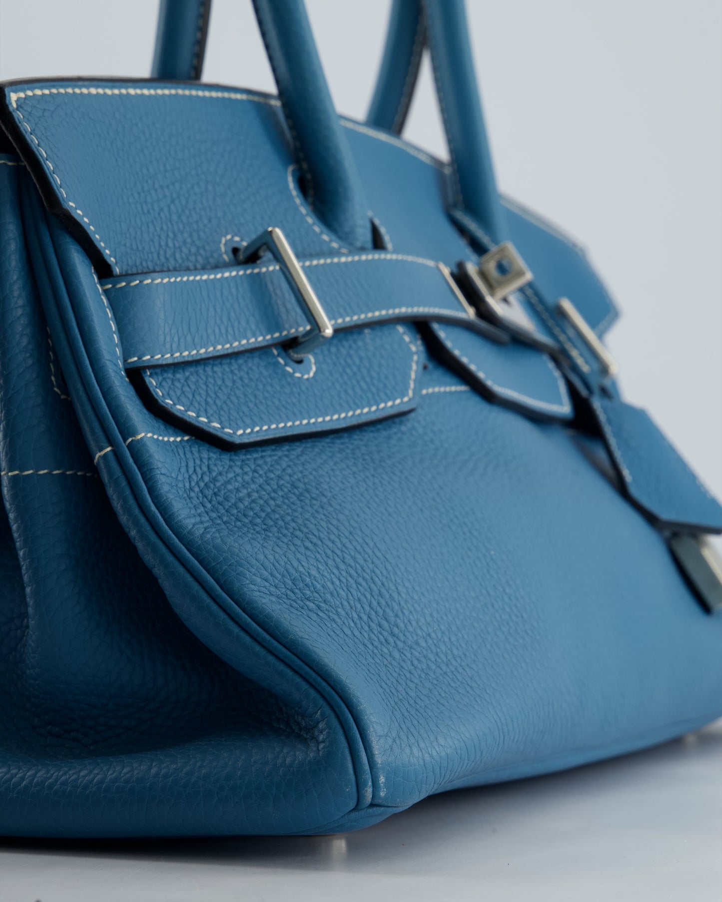 *COLLECTORS* Hermès Birkin JPG Bag in Bleu Jean Clemence Leather with Palladium Hardware