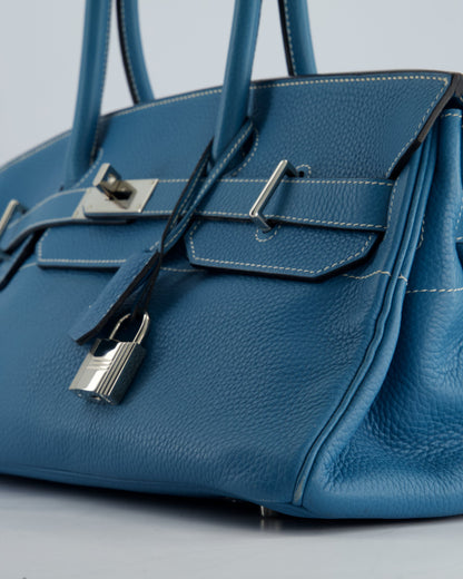 *COLLECTORS* Hermès Birkin JPG Bag in Bleu Jean Clemence Leather with Palladium Hardware
