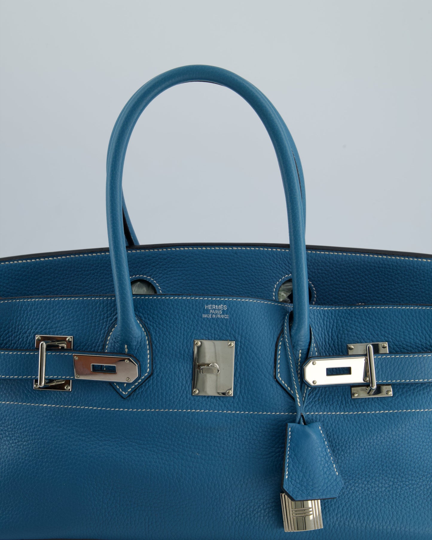 *COLLECTORS* Hermès Birkin JPG Bag in Bleu Jean Clemence Leather with Palladium Hardware