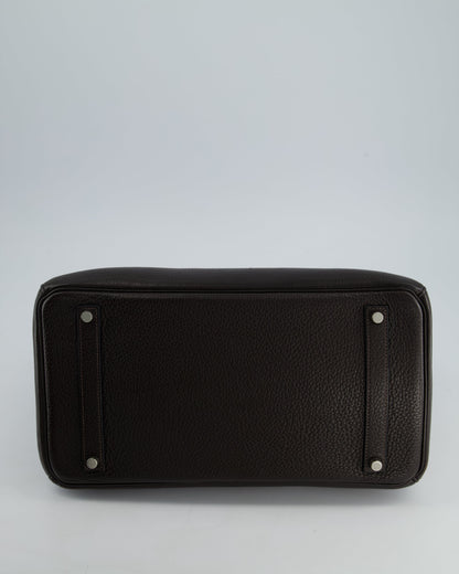 Hermès Birkin 35cm Bag in Chocolat Clemence Leather with Palladium Hardware