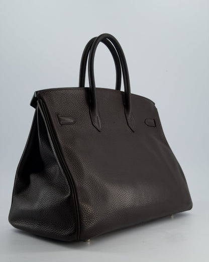 Hermès Birkin 35cm Bag in Chocolat Clemence Leather with Palladium Hardware