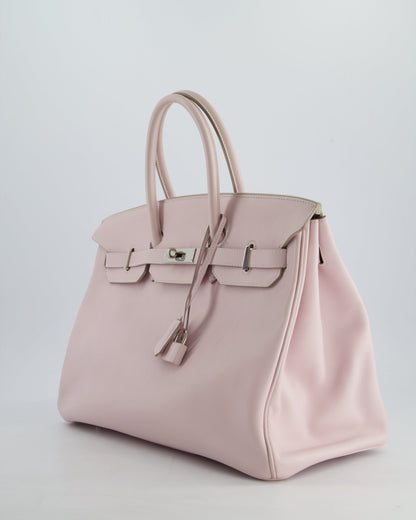 Hermès Birkin Bag 35cm in Rose Dragee Swift Leather with Palladium Hardware