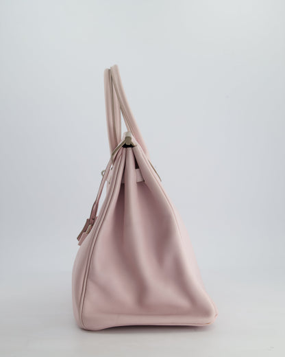 Hermès Birkin Bag 35cm in Rose Dragee Swift Leather with Palladium Hardware