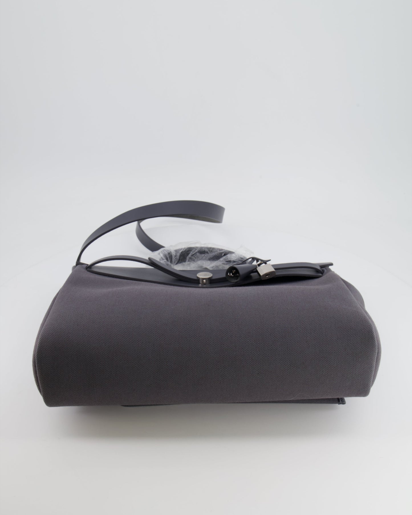 Hermès Herbag 39 Messanger in Ardoise Toile Canvas and Vache Hunter Leather with Palladium Hardware