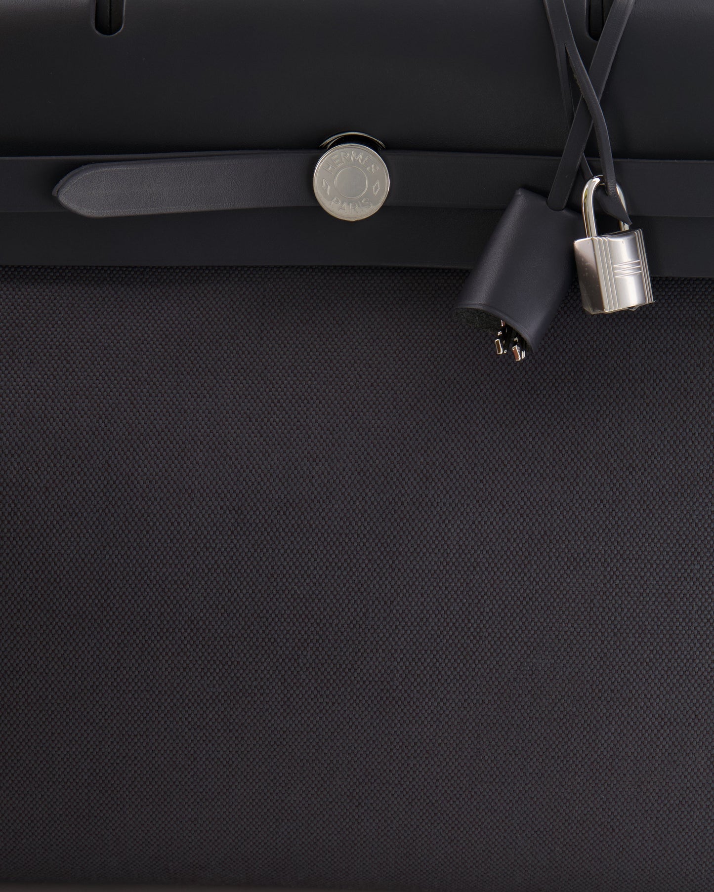 Hermès Herbag 39 Messanger in Ardoise Toile Canvas and Vache Hunter Leather with Palladium Hardware