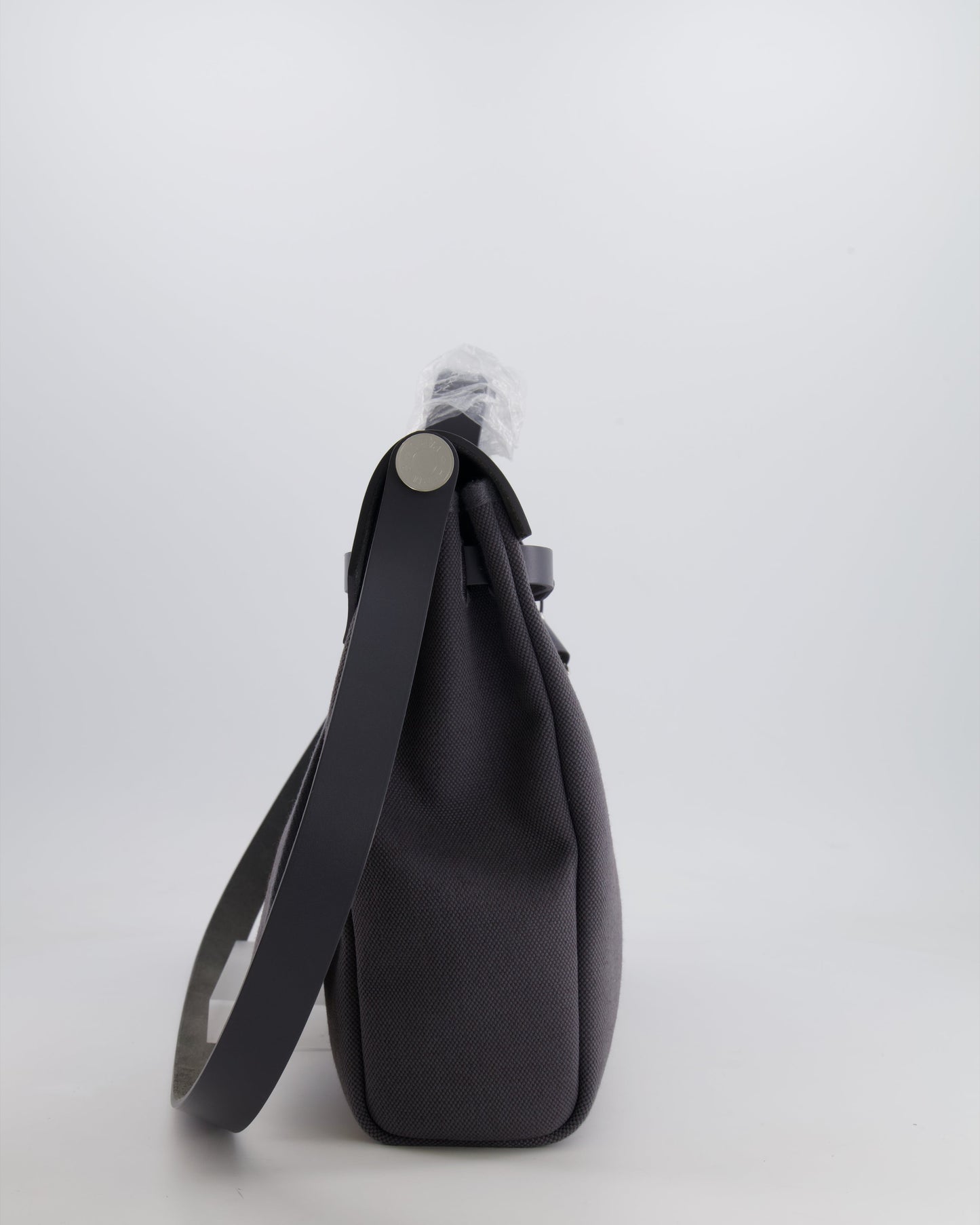 Hermès Herbag 39 Messanger in Ardoise Toile Canvas and Vache Hunter Leather with Palladium Hardware