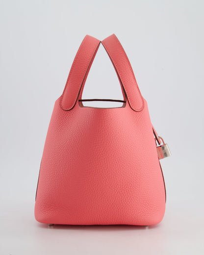 *HOT* Hermès Picotin Lock Bag 18cm in Rose Azalee Clemence Leather with Palladium Hardware