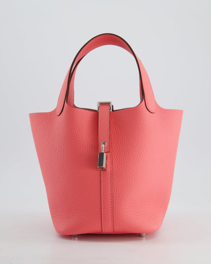 *HOT* Hermès Picotin Lock Bag 18cm in Rose Azalee Clemence Leather with Palladium Hardware