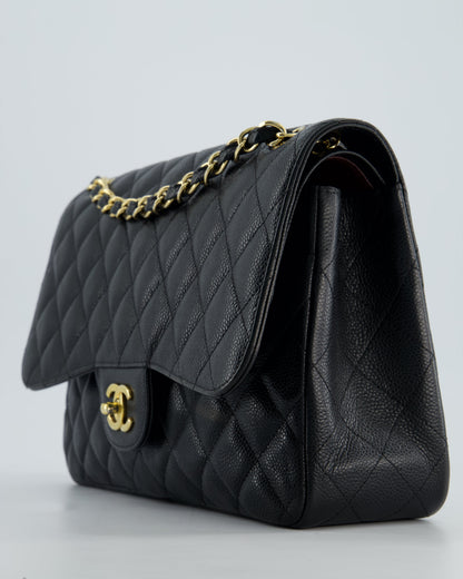 *FIRE PRICE* Chanel Black Jumbo Caviar Classic Double Flap Bag with Gold Hardware