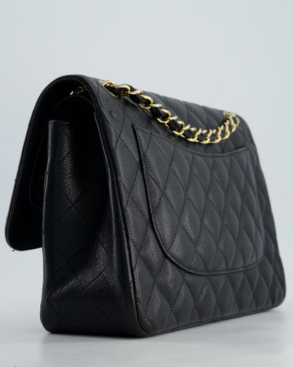 *FIRE PRICE* Chanel Black Jumbo Caviar Classic Double Flap Bag with Gold Hardware