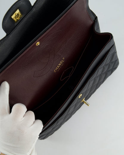 *FIRE PRICE* Chanel Black Jumbo Caviar Classic Double Flap Bag with Gold Hardware