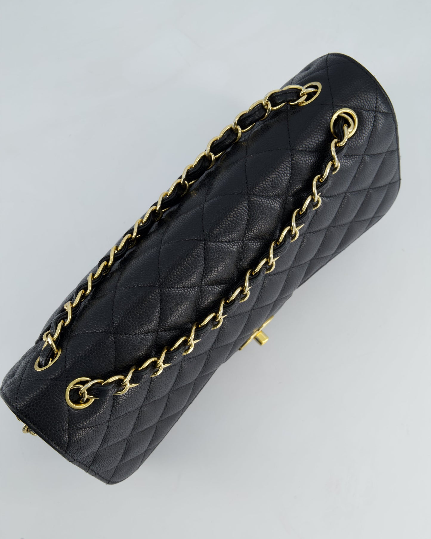 *FIRE PRICE* Chanel Black Jumbo Caviar Classic Double Flap Bag with Gold Hardware
