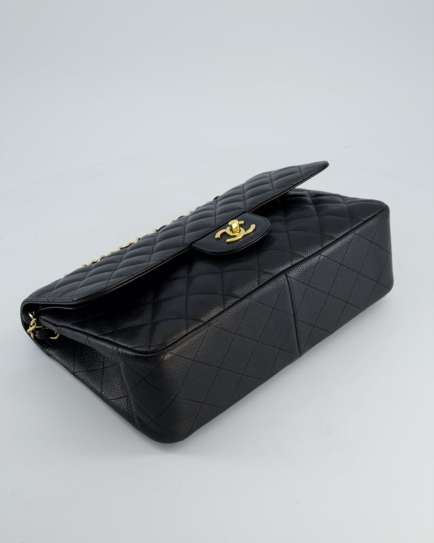 *FIRE PRICE* Chanel Black Jumbo Caviar Classic Double Flap Bag with Gold Hardware