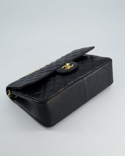 *FIRE PRICE* Chanel Black Jumbo Caviar Classic Double Flap Bag with Gold Hardware