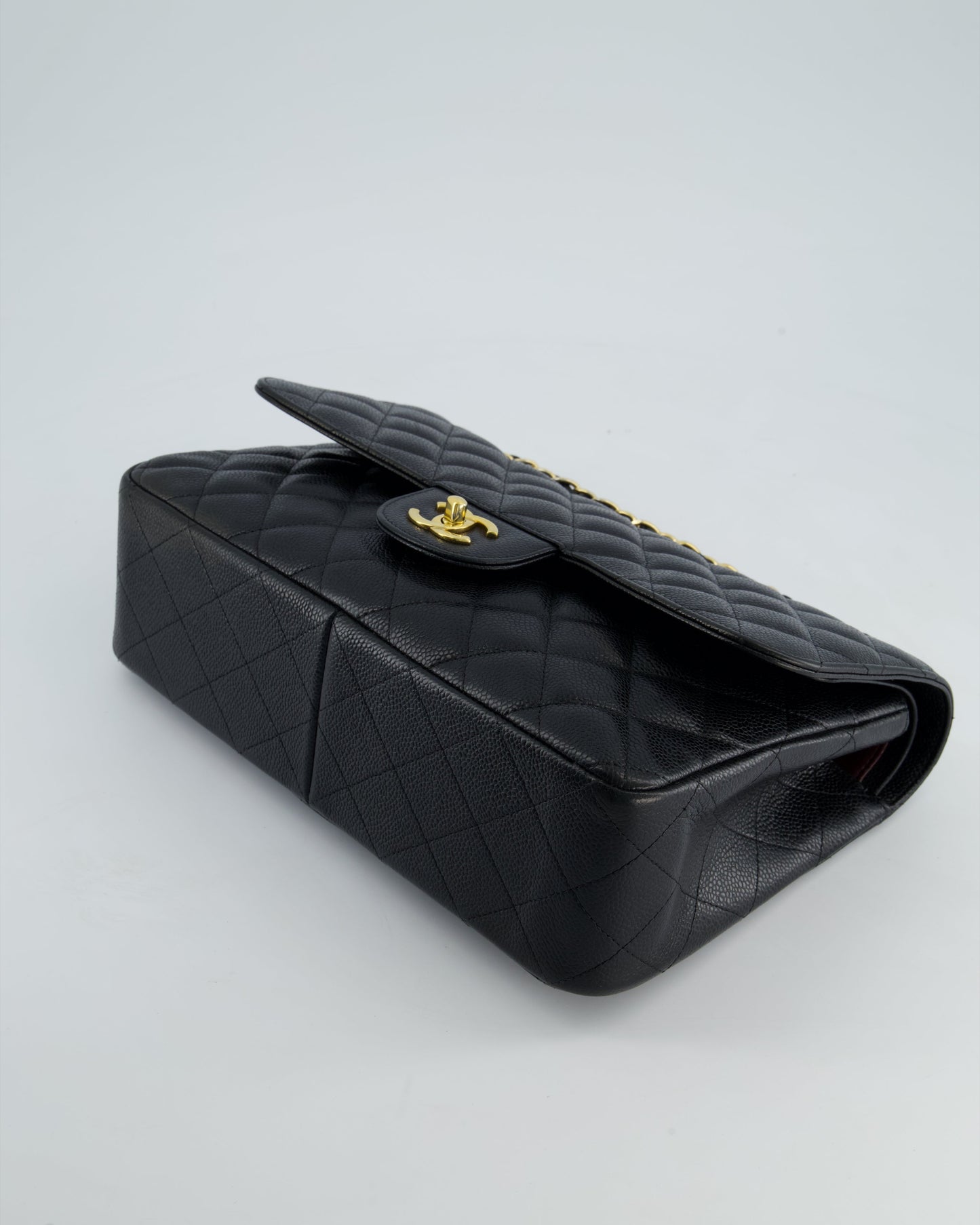 *FIRE PRICE* Chanel Black Jumbo Caviar Classic Double Flap Bag with Gold Hardware