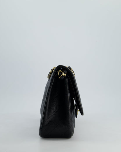 *FIRE PRICE* Chanel Black Jumbo Caviar Classic Double Flap Bag with Gold Hardware