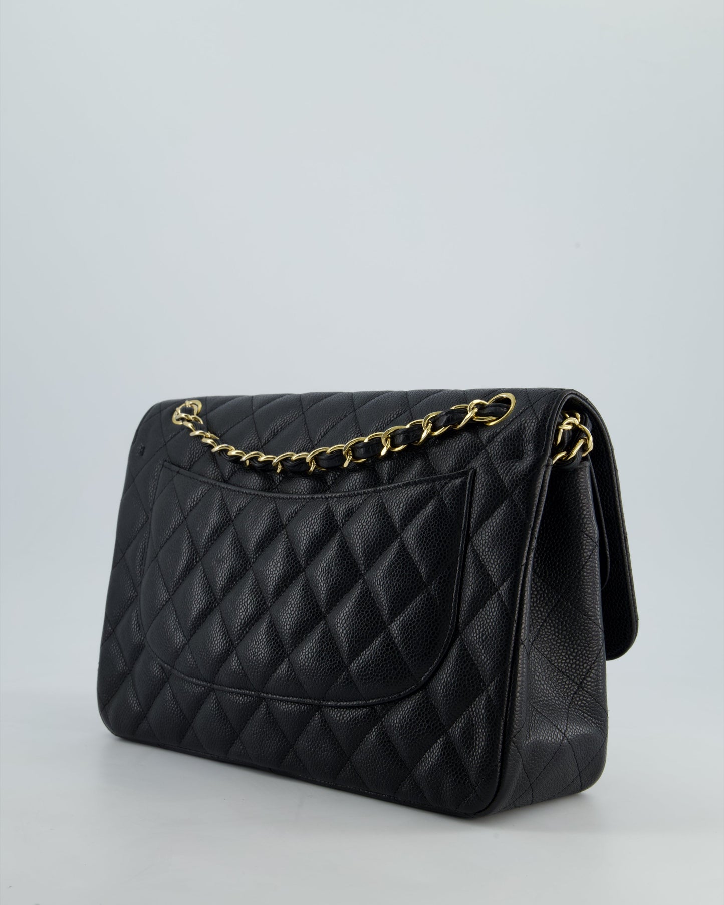*FIRE PRICE* Chanel Black Jumbo Caviar Classic Double Flap Bag with Gold Hardware