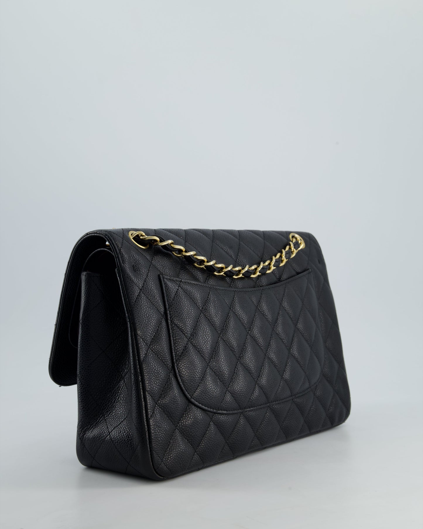*FIRE PRICE* Chanel Black Jumbo Caviar Classic Double Flap Bag with Gold Hardware