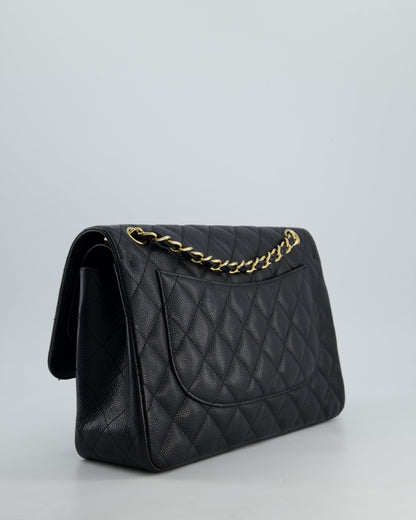 *FIRE PRICE* Chanel Black Jumbo Caviar Classic Double Flap Bag with Gold Hardware