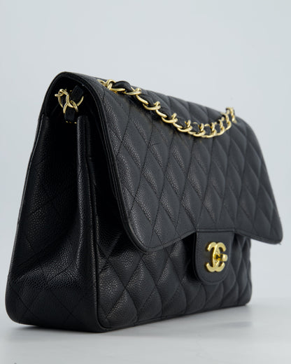 *FIRE PRICE* Chanel Black Jumbo Caviar Classic Double Flap Bag with Gold Hardware