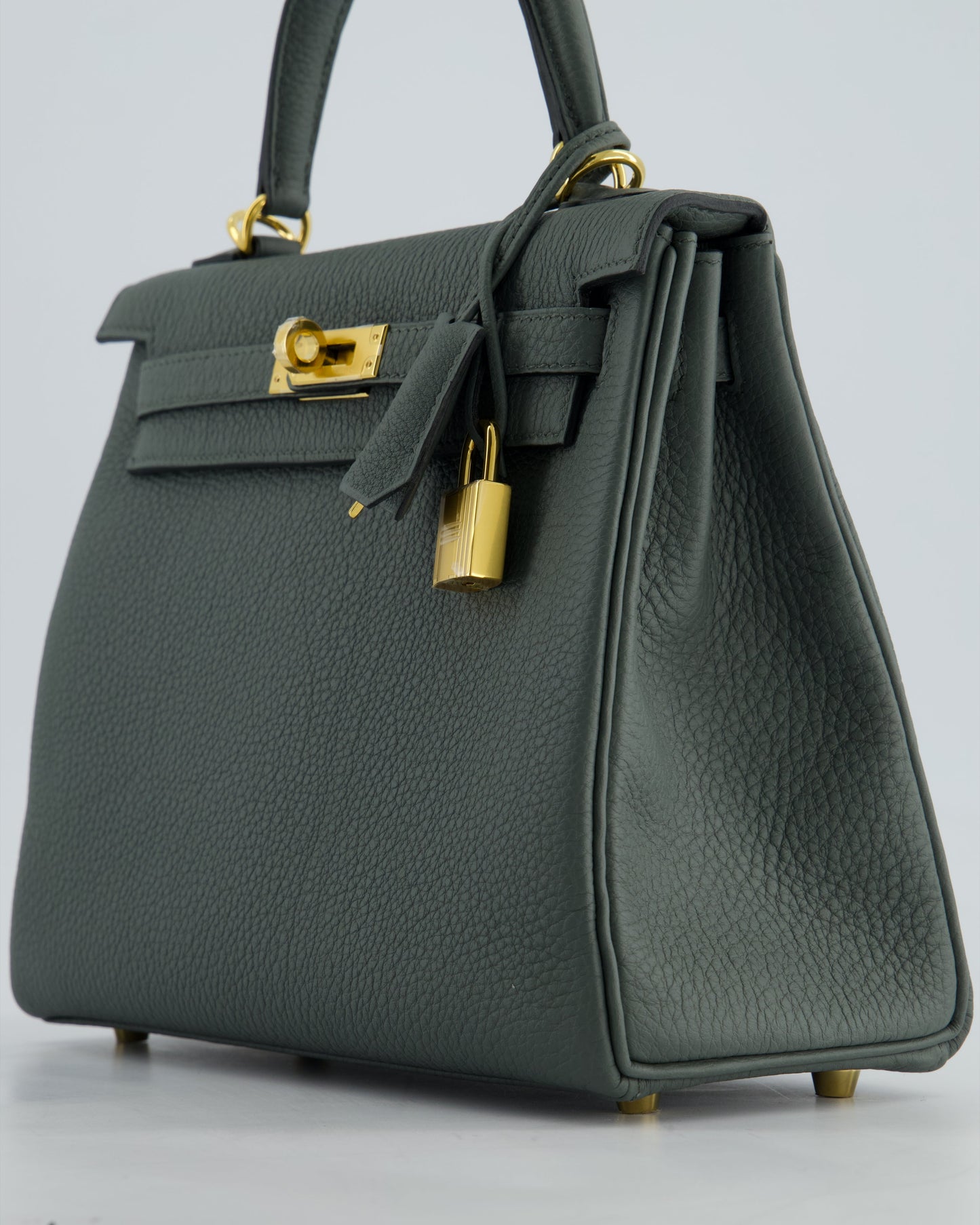 Hermès Kelly Retourne Bag 25cm in Vert Amande Togo Leather with Gold Hardware