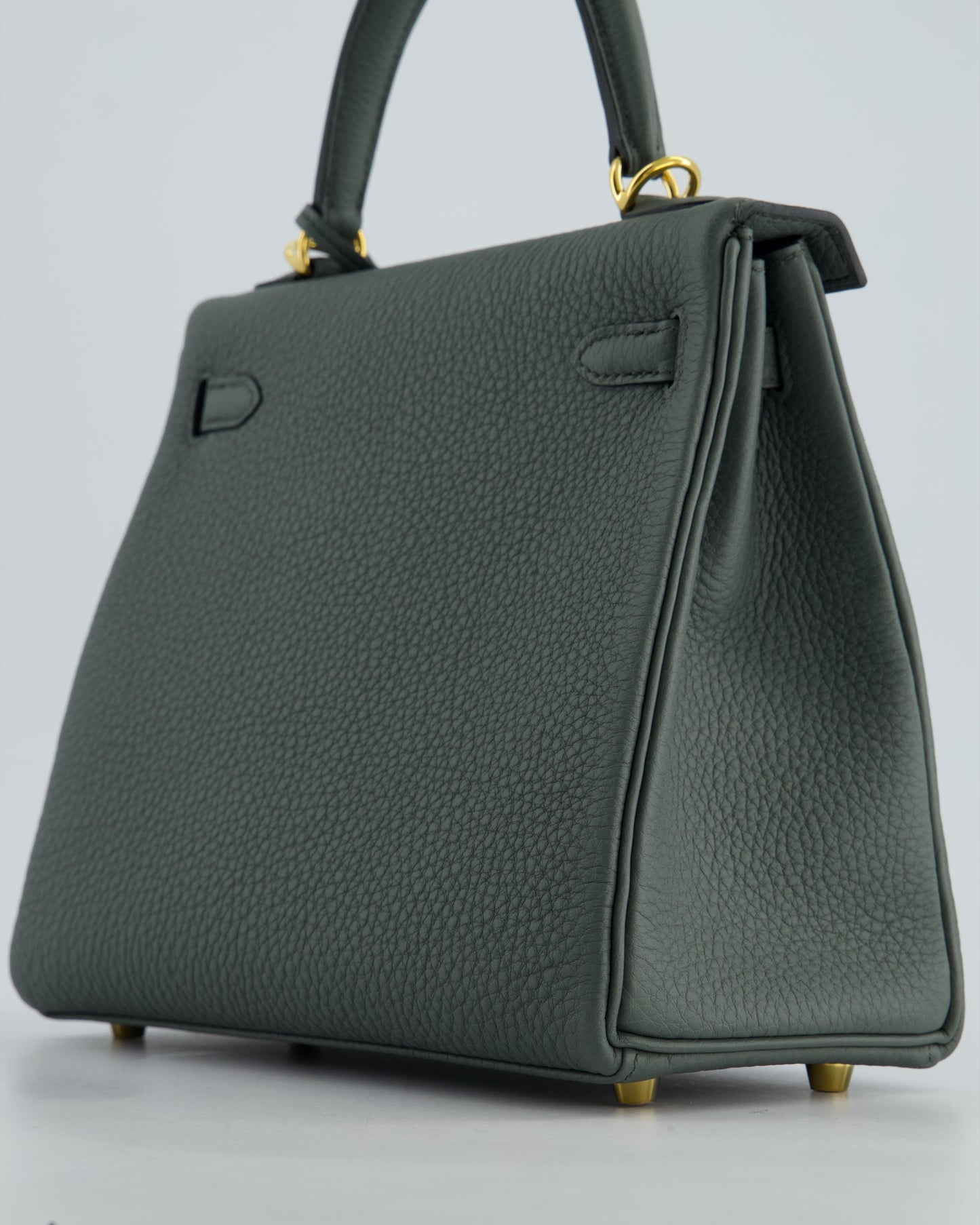 Hermès Kelly Retourne Bag 25cm in Vert Amande Togo Leather with Gold Hardware