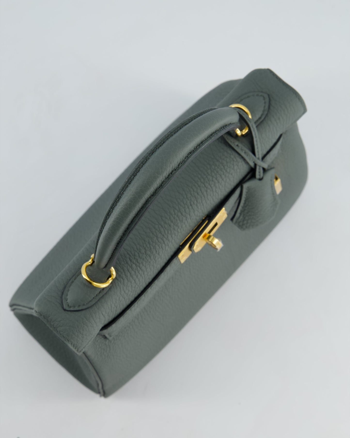 Hermès Kelly Retourne Bag 25cm in Vert Amande Togo Leather with Gold Hardware