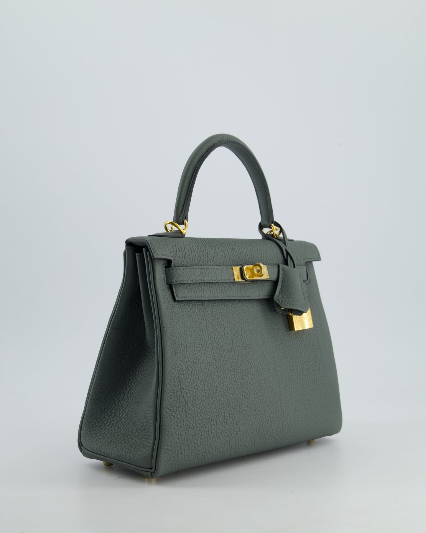 Hermès Kelly Retourne Bag 25cm in Vert Amande Togo Leather with Gold Hardware