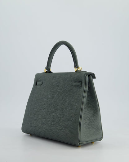Hermès Kelly Retourne Bag 25cm in Vert Amande Togo Leather with Gold Hardware