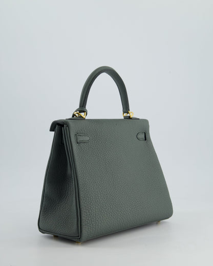 Hermès Kelly Retourne Bag 25cm in Vert Amande Togo Leather with Gold Hardware