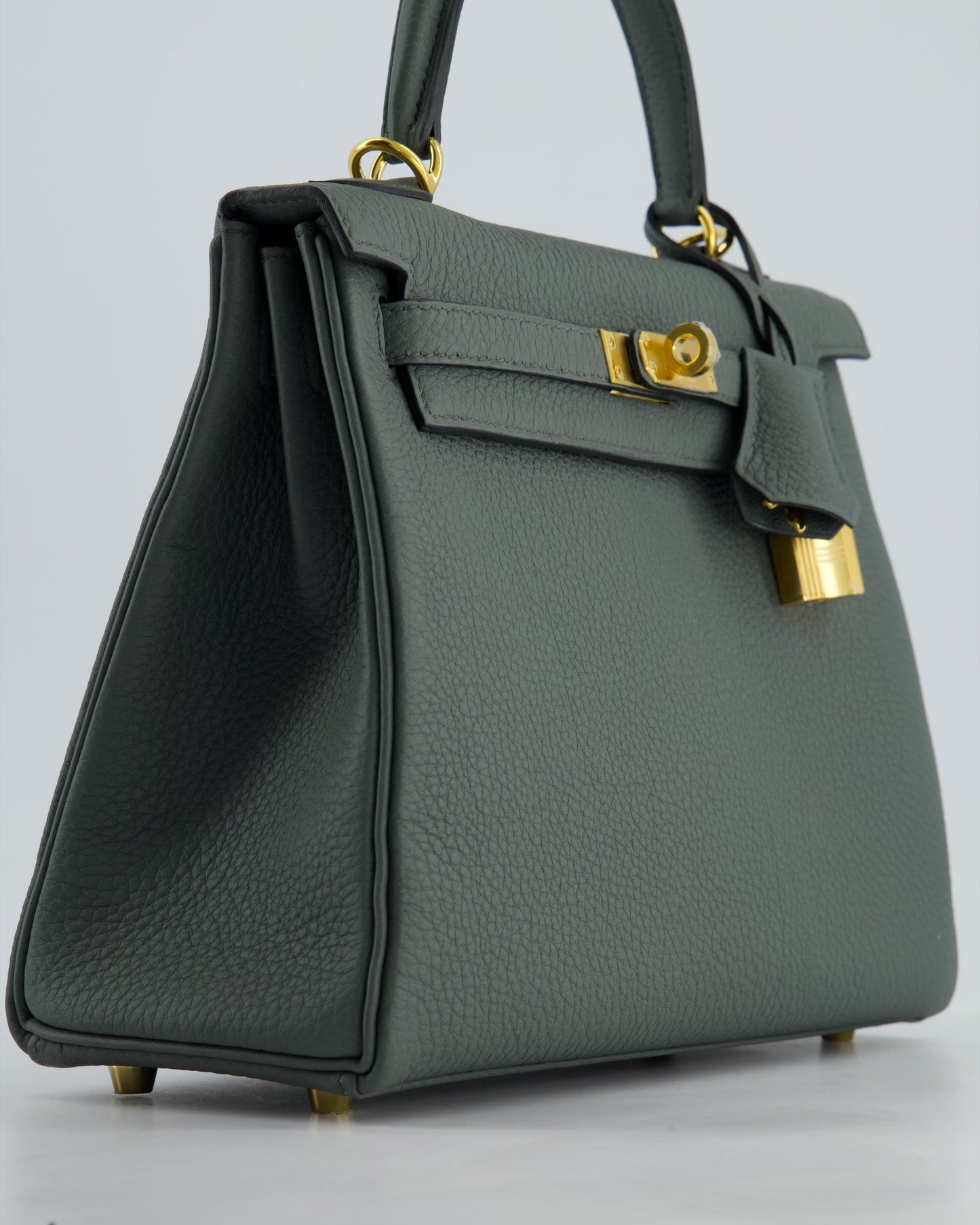 Hermès Kelly Retourne Bag 25cm in Vert Amande Togo Leather with Gold Hardware