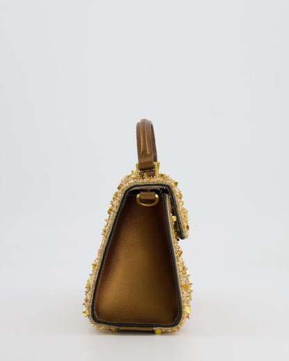 *HOT* Valentino Gold Sequin Embellished VSling Top Handle Mini Bag with Gold Hardware RRP £3,250