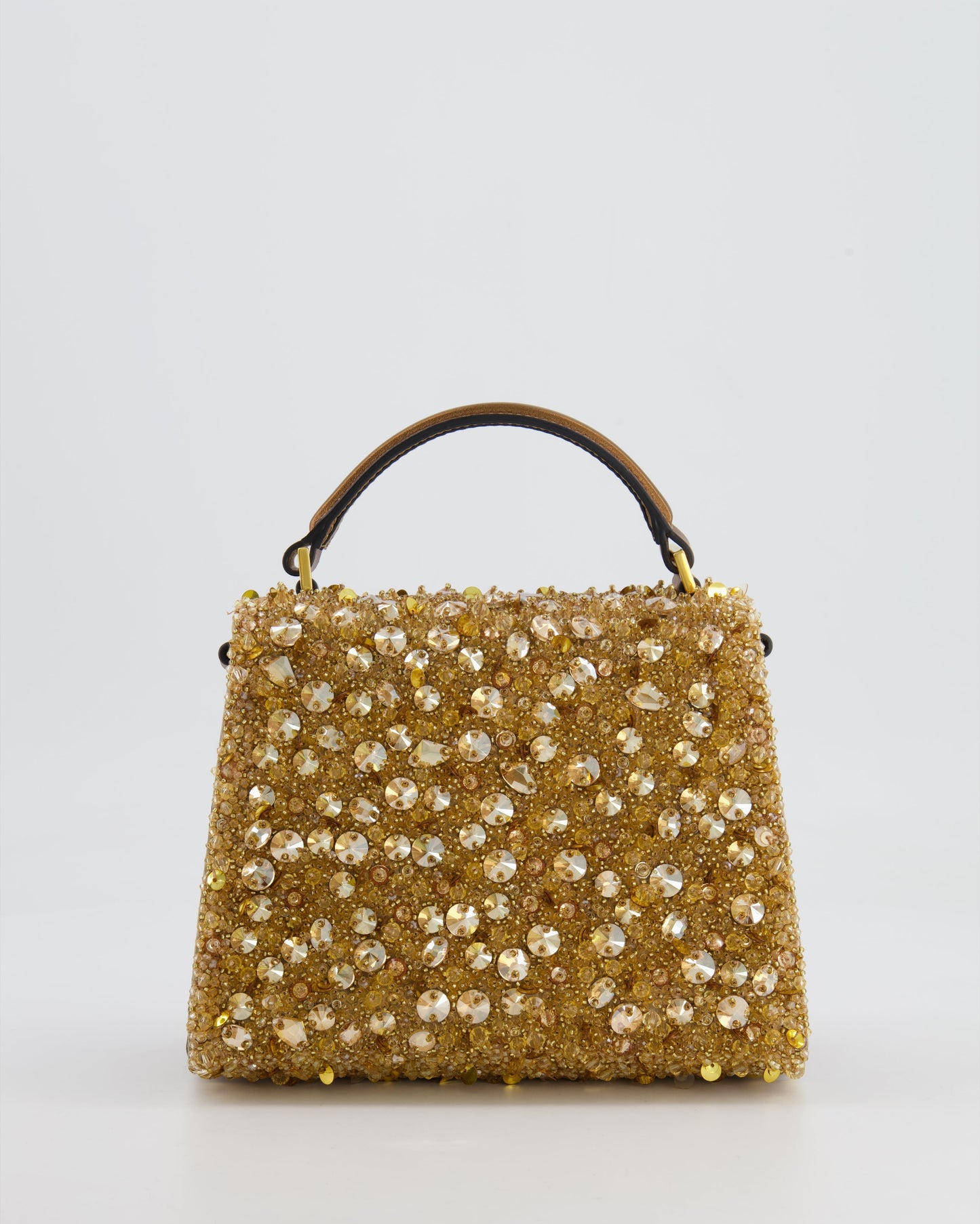 *HOT* Valentino Gold Sequin Embellished VSling Top Handle Mini Bag with Gold Hardware RRP £3,250