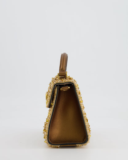 *HOT* Valentino Gold Sequin Embellished VSling Top Handle Mini Bag with Gold Hardware RRP £3,250