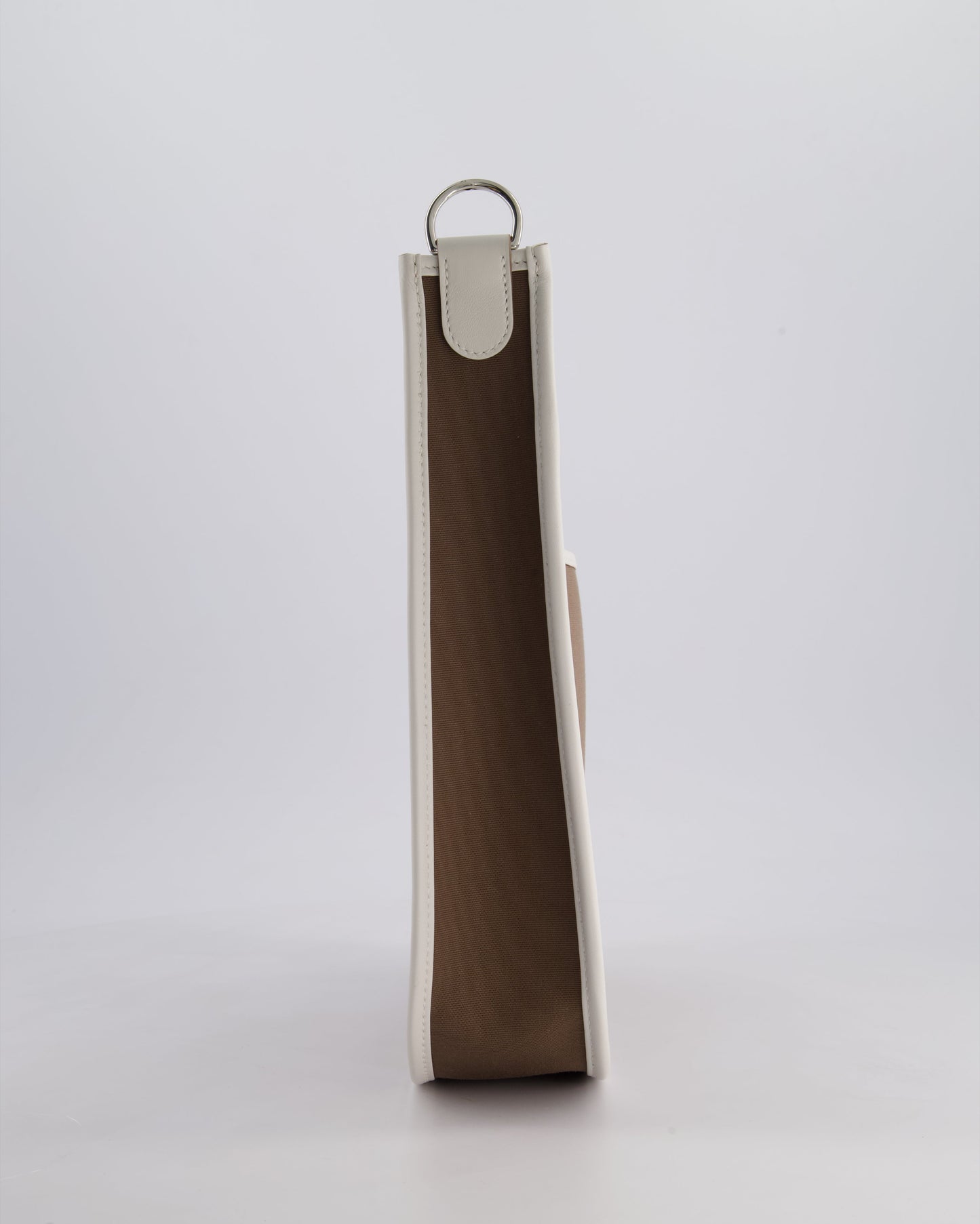 Hermes Evelyne 29cm in Neo Etoupe Canvas and White with Palladium Hardware