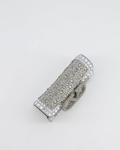 Valentino Silver Micro Logo Chain Bag with Rhinestones and Silver Hardware RRP £2,000