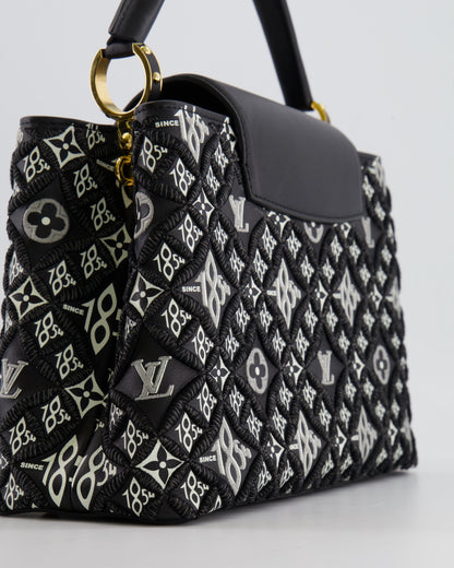 Louis Vuitton Limited Edition Since 1854 Monogram Capucines MM Bag in Black Calfskin and Embroideries with Gold Hardware