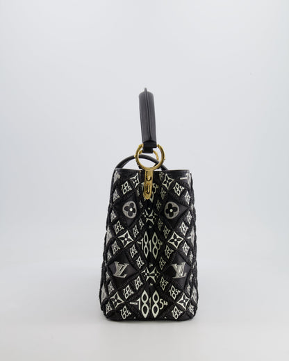 Louis Vuitton Limited Edition Since 1854 Monogram Capucines MM Bag in Black Calfskin and Embroideries with Gold Hardware