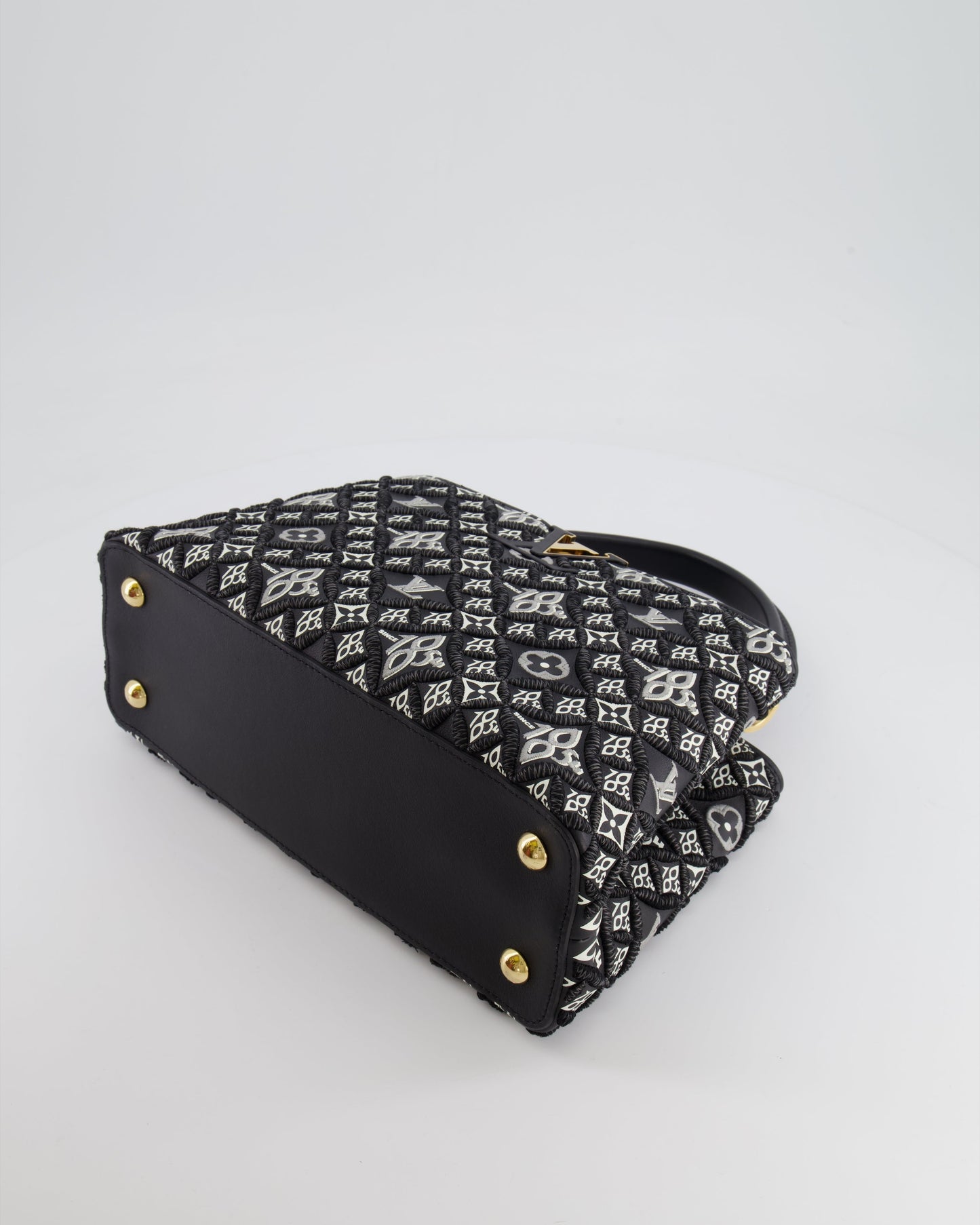 Louis Vuitton Limited Edition Since 1854 Monogram Capucines MM Bag in Black Calfskin and Embroideries with Gold Hardware