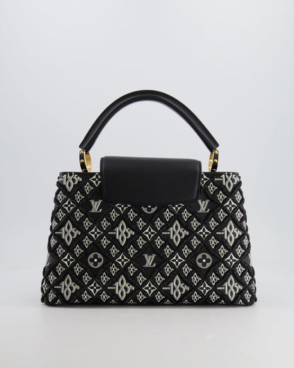 Louis Vuitton Limited Edition Since 1854 Monogram Capucines MM Bag in Black Calfskin and Embroideries with Gold Hardware