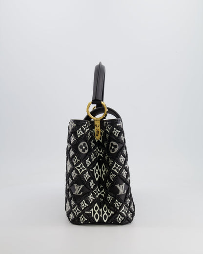 Louis Vuitton Limited Edition Since 1854 Monogram Capucines MM Bag in Black Calfskin and Embroideries with Gold Hardware