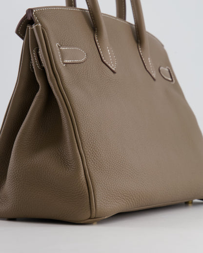 Hermès Birkin 30cm Retourne in Etoupe Togo Leather with Gold Hardware